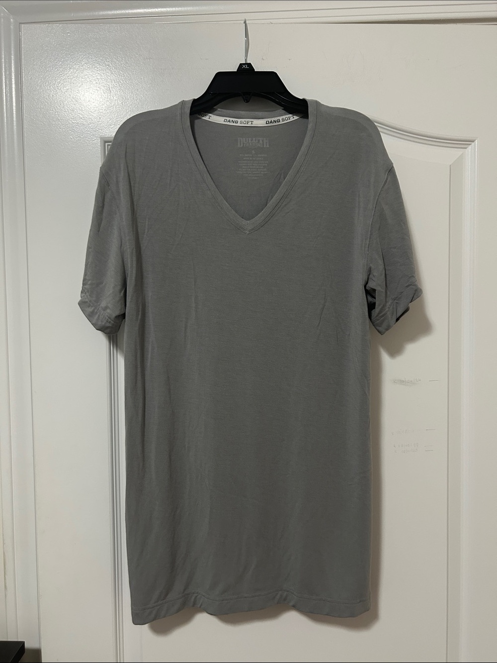 Duluth Trading Co Men's V-Neck Short Sleeve Shirt - Gray